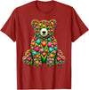 Tulips Bears Lover Flower Gardening Apparel Tulip Bear Flower Gardening Floral T-Shirt - Cranberry Red