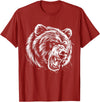 Angry Grizzly Bear T-Shirt - Cranberry Red