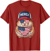 Hamster 4th of July US American Flag Patriotic T-Shirt - Cranberry Red