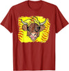 Softball Highland Cow With Bandana Glasses Happy Mother's T-Shirt - Cranberry Red