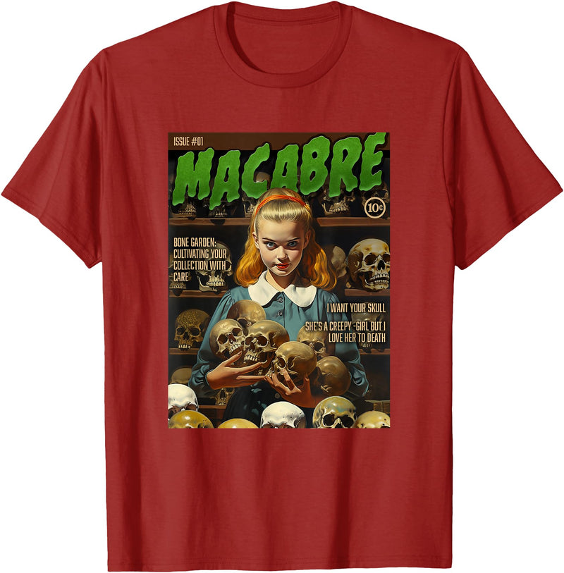 Last Gasp Graphics Skull Collector 1950s Horror Comic Cover T-Shirt - Cranberry Red