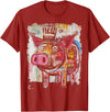 BADMENS&SIRENS Pig 90s Graffiti T-Shirt - Cranberry Red