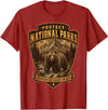 National Parks Conservation Co Protect National Parks Bear Vintage Arrowhead Badge Apparel T-Shirt - Cranberry Red