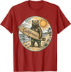 Retro Coastal Surf Bear Vintage Beach Apparel Vintage California Surf Bear Beach Retro Coastal Summer T-Shirt - Cranberry Red