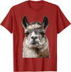 FunWearVM Funny Smoking Llama Cool Animal Lover with Attitude T-Shirt - Cranberry Red