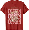 Country CowGirl Western Family Matching Rodeo Cousin Pink Boots Coquette Cow-Girl Birthday Party T-Shirt - Cranberry Red