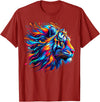 Funny Lion lover Gifts Colorful Lion T-Shirt - Cranberry Red