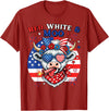 Cow American Flag 4th of July Fireworks Farmer Patriotic Cow USA Flag 4th of July Red and White and Moo T-Shirt - Cranberry