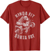 Funny Bear Kinda Fit Sorta Fat Gym Weightlifting Kinda Fit Sorta Fat Funny Gym Bear Weightlifting Workout T-Shirt - Cranberry Red