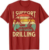 Tees I Support Offshore Drilling Pontoon Boat Funny I Support Offshore Drilling Pontoon Boat T-Shirt - Cranberry Red