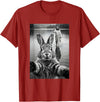 Funny Rabbit & Jesus Selfie, Easter, Religious, Christian T-Shirt in Cranberry Red