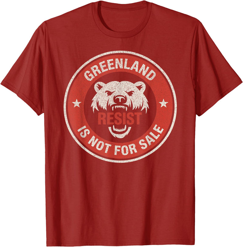 Greenland Not For Sale Greenland is Not for Sale Polar Bear Resist Graphic T-Shirt - Cranberry Red