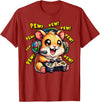 Hamster Gamer Pew Funny Video Games Vintage Boys Men Girls T-Shirt - Cranberry Red