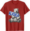 Unknow Carmela Polar Bear Holding Alaska Sign Vintage Alaska Lover T-Shirt - Cranberry Red