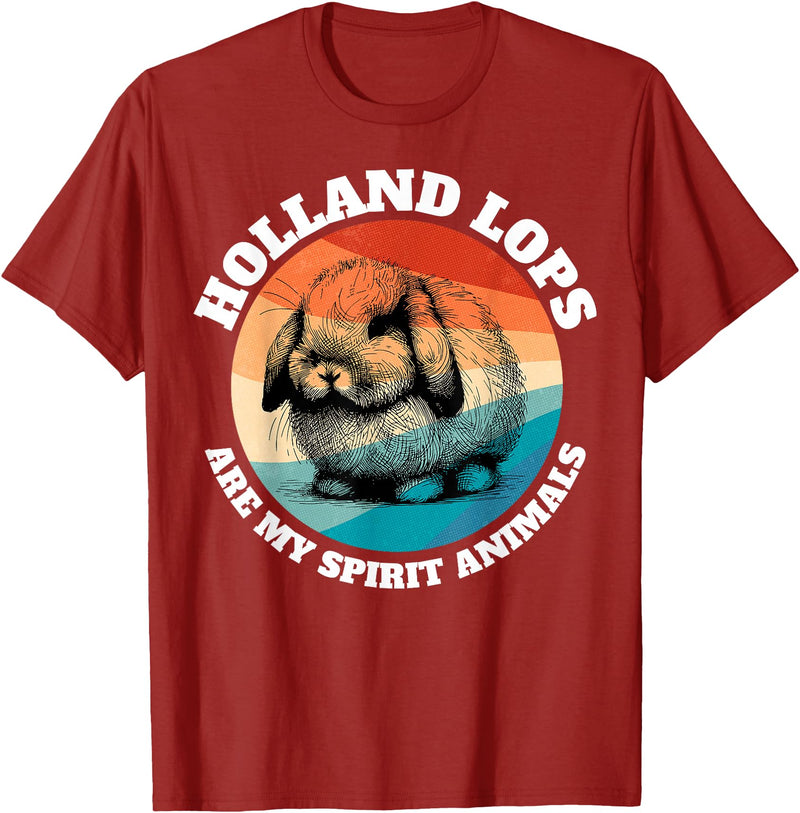 Spirit Animal Holland Lop Rabbit T-Shirt in Cranberry Red