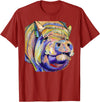Potbelly Pig Shirt - Potbelly Pig Gifts - Potbellied Pig Art T-Shirt - Cranberry Red