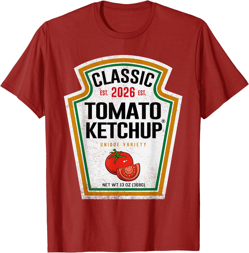 Funny DIY Halloween Costume Couples Men Women Kids Red Ketchup DIY Halloween Costume Matching Group Ketchup T-Shirt -