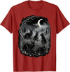 Midnight Woodland Rabbit Art Apparel Graphic Tees Creepy Black Rabbits Moonlit Forest Gothic Horror Halloween T-Shirt -