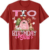 Famer Pink Cow Birthday Matching Tees Tio Of The Birthday Girl 1St Birthday Pink Cow Farm T-Shirt - Cranberry Red