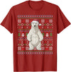 Ugly Christmas Sweater Style Polar Bear PJs Ugly Polar Bear Lovers Xmas Sweater Santa Christmas T-Shirt - Cranberry Red