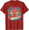 Summer Vibes Highland Cow Funny Beach Vacation Tee Tropical Highland Cow Summer Vibes Funny Beach T-Shirt - Cranberry Red