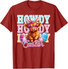 Highland Cow Easter Cute Western Farm Apparel Howdy Easter Cute Highland Cow Bunny Ears Western Easter T-Shirt - Cranberry