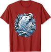 Arctic Polar Bear Winter Snowflakes Christmas Polar Bear Wreath Ice Crystals T-Shirt - Cranberry Red