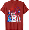 Fireworks American Flag Funny Pig 4th of July Fireworks American Flag Funny Pig Patriotic Farmer 4th July T-Shirt - Cranberry Red