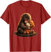 CONLEE Cute Baby Monkey Punch Viral Zoo Japan Design T-Shirt - Cranberry Red