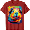 PopArt Pet Animal Prints A Guinea Pig T-Shirt - Cranberry Red