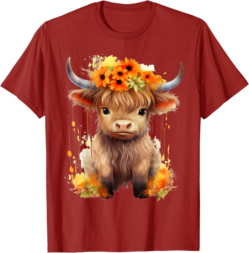 Western Shirts for Girls Men, Highland Cow Gifts Cow, Scottish Highland Cow, Western Wear, Highland Cow T-Shirt - Cranberry
