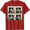 Retro Guinea Pig Portrait with Sunglasses Funny Guinea Pig Lover Cute Guinea Pig Photo Booth T-Shirt - Cranberry Red