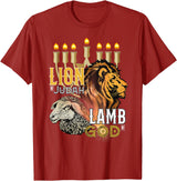 Claudia Williams Apparel Lion of Judah Lamb of God T-Shirt - Cranberry Red