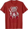 Horror Teddy Bear Horror Movie Scary Creepy Terrifying Teddy Spooky Plush Horror Teddy Bear Scary T-Shirt - Cranberry Red