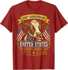 Patriotic 250 Years of Freedom 1776-2026 250 Years America Cow Patriotic USA 4th of July T-Shirt - Cranberry Red