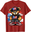 Hip Hop Teddy Bear for proud Puerto Ricans Cute Teddy Bear Puerto Rico Flag Boricua Puerto Rican T-Shirt - Cranberry Red