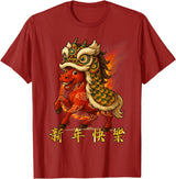 Chinese New Year of Fire Horse 2026 Funny Tee Year of The Fire Horse Zodiac Funny Chinese New Year 2026 T-Shirt - Cranberry Red