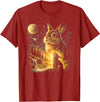 Vintage Howling Bunny to the Moon Retro 90s Funny Rabbit T-Shirt in Cranberry Red