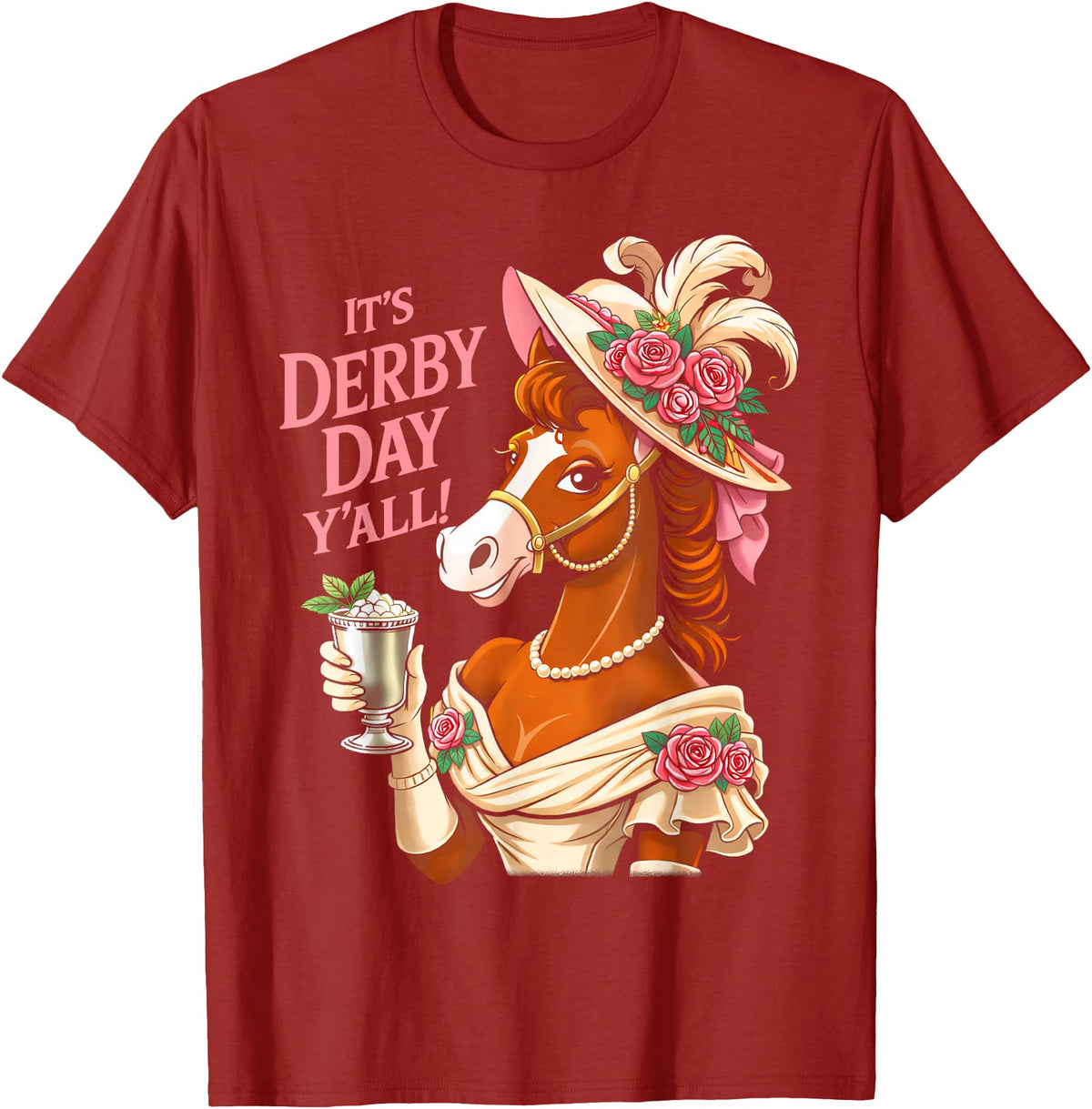 Funny Horse Talk Derby To Me Outfit Men Women Horse Racing It's Derby Day Yall KY Derby Horse 2026 T-Shirt - Cranberry Red