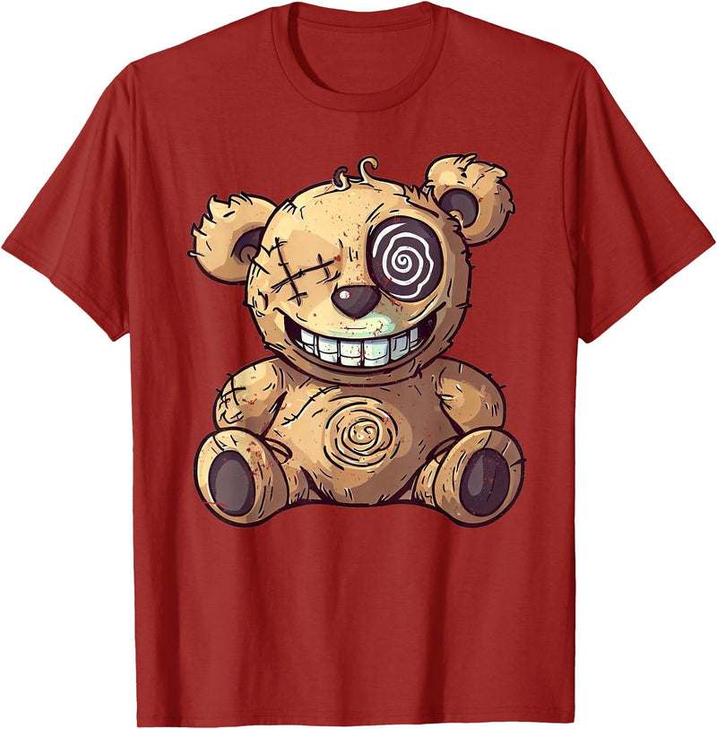 TeezooDesigns Stitched Up Teddy Bear T-Shirt - Cranberry Red