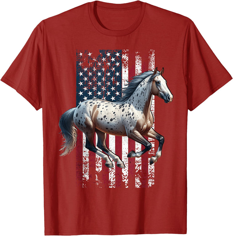 US Flag Appaloosa Horse Women Men Appaloosa US Appaloosa America Appaloosa T-Shirt - Cranberry Red