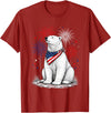Polar Bear America's 250th 4th of July Outfit Polar Bear America's 250th Patriotic Fireworks Animal Lovers T-Shirt - Cranberry Red