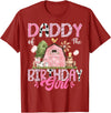 Famer Pink Cow Birthday Matching Tees Daddy Of The Birthday Girl 1St Birthday Pink Farm T-Shirt - Cranberry Red