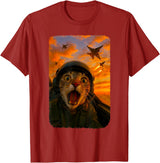 Funny Cats Fighter Jet Pilot Kitties Selfies Funny Screaming Cat Fighter Jet Pilot Kitty Selfie T-Shirt