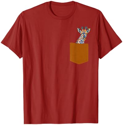 Animals at Play Giraffe Shirt - Giraffe in Pocket Shirt for Men, Women, Kids T-Shirt - Silver Grey