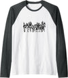Horses + Girls Women Gift Kids Men Boys Horse Motif Raglan Baseball Tee - Dark Heather Grey/White