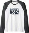 Green Cow Land We're Gonna Need A Bigger Boat Raglan Baseball Tee - Dark Heather Grey/White