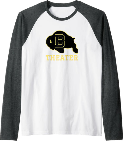 Buffalo High School Buffalo Wy 82834 Wy Logo Theater Raglan T-Shirt