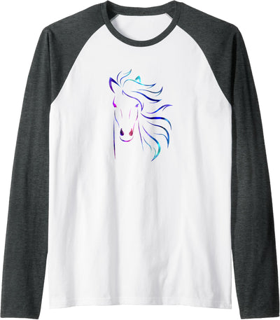 Wonderful Horse Silhouette Horse Raglan Baseball Tee