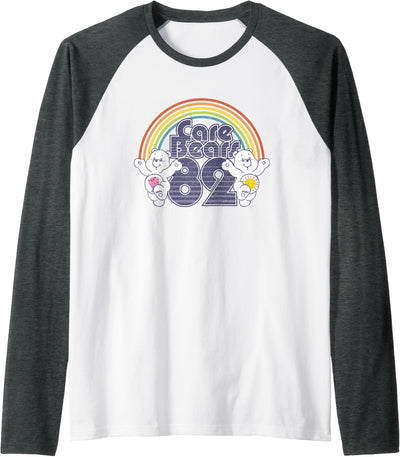 82 Rainbow With Share Bear And Cheer Bear Raglan Baseball Tee